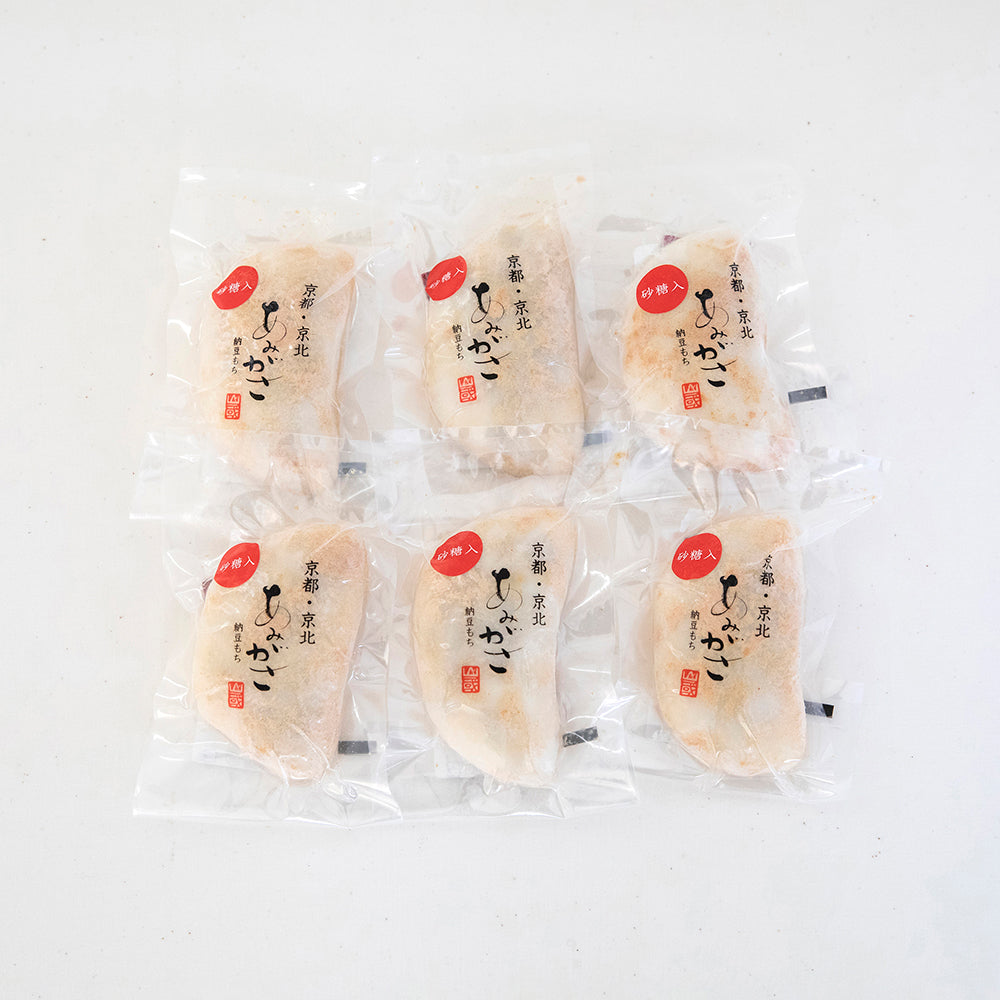 お豆の里 あみがさ納豆もち(砂糖)6個セット
