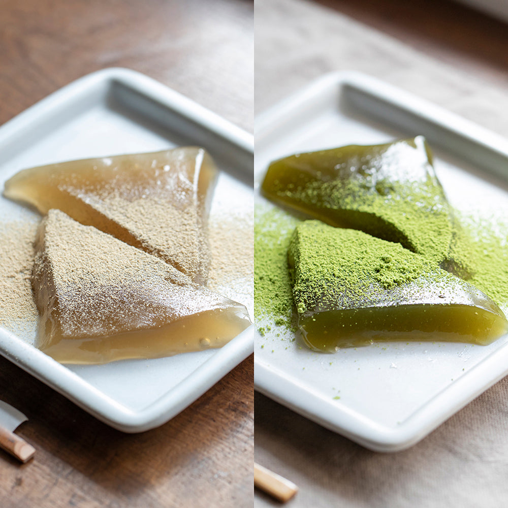 京甘味 文の助茶屋 本生わらびもち 好日・抹茶好日 2種